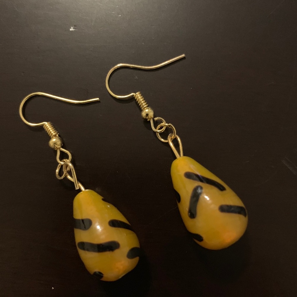 Tiger Print Painted Earrings
